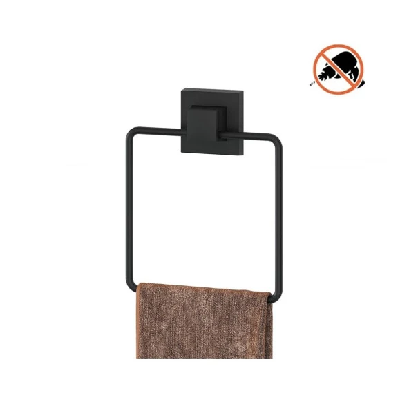 Tekno Tel EF-234 Yapışkanlı Banyo Kare Havluluk Siyah ürün görseli 1