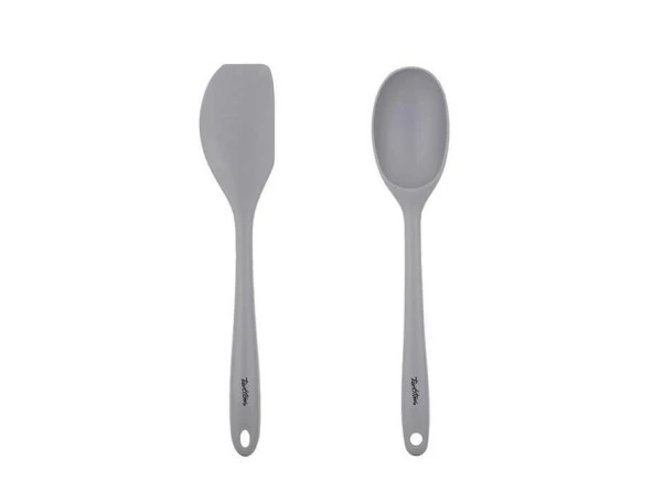 TANTİTONİ GRİ RENKLİ SİLİKON BÜYÜK KAŞIK VE SPATULA SETİ ürün görseli 1