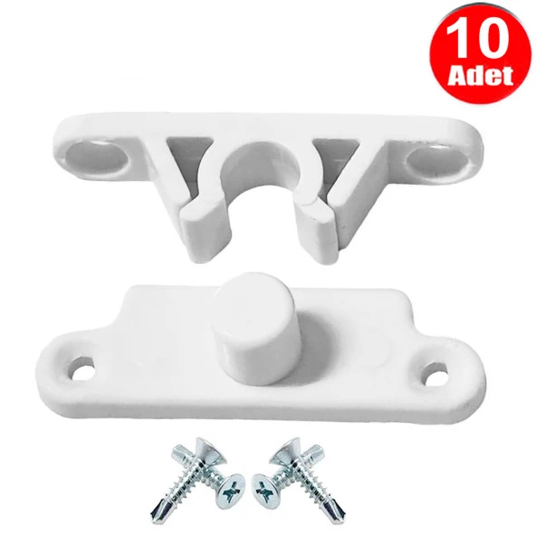 Pvc Kapı Pencere Sineklik Beyaz Plastik Çıt Çıt Kilit Menteşe Büyük Boy 5cm -10 Adet ürün görseli 1