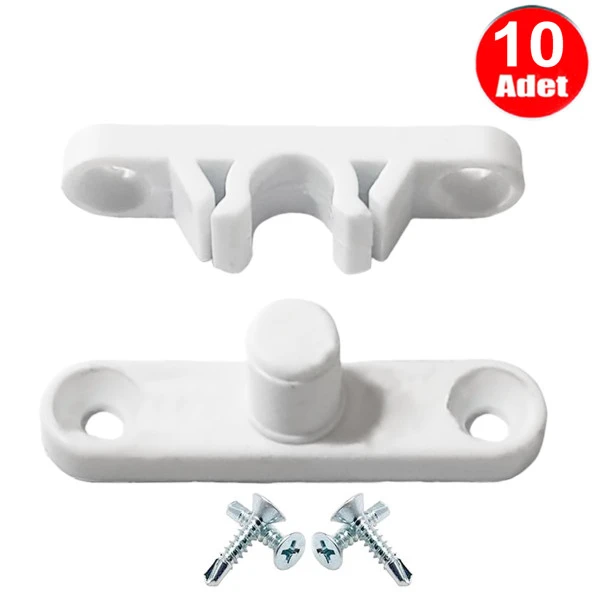 Pvc Kapı Pencere Sineklik Beyaz Plastik Çıt Çıt Kilit Menteşe Küçük Boy 4cm -10 Adet ürün görseli 1