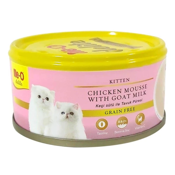 Me-O Delite Tavuk ve Keçi Sütü Tahılsız Yavru Kedi Konservesi 80 Gr ürün görseli 1