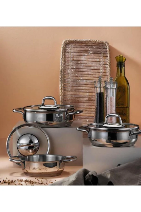 Aryıldız Aria 6 Parça Çelik Sahan Set 14-16-18 Cm Ar256855 ürün görseli 1