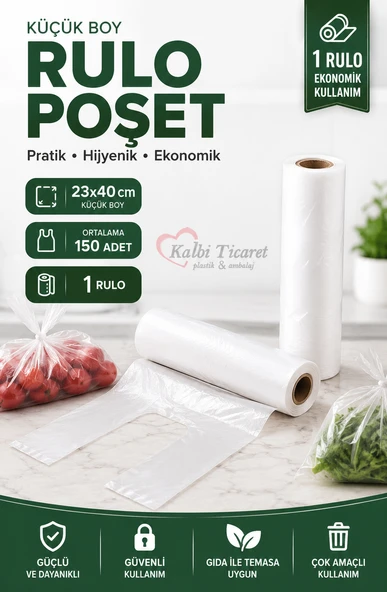Rulo Poşet Küçük Boy Hışır Atlet Poşet Beyaz Poşet Market Manav Poşeti Çöp Poşeti ürün görseli 1