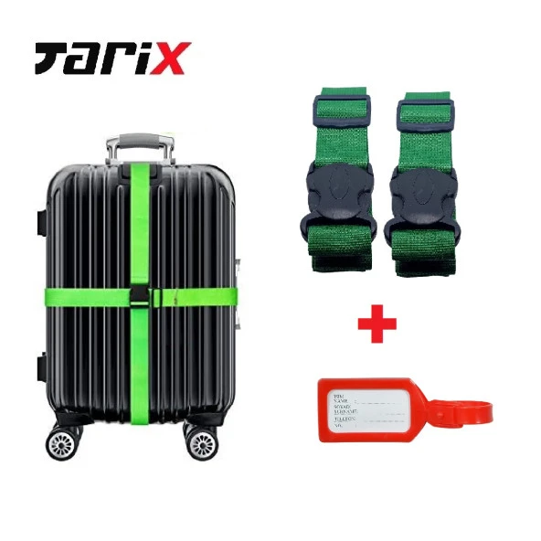 tarix 2 adet Yeşil Valiz kemeri + 1 adet Kırmızı valiz etiketi ürün görseli 1