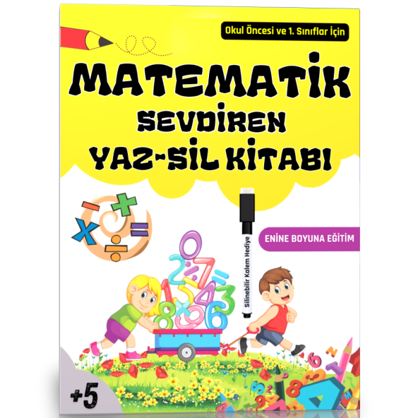 Okul Öncesi ve Birinci Sınıflar MATEMATİK Sevdiren YAZ-SİL Kitabı ürün görseli 1
