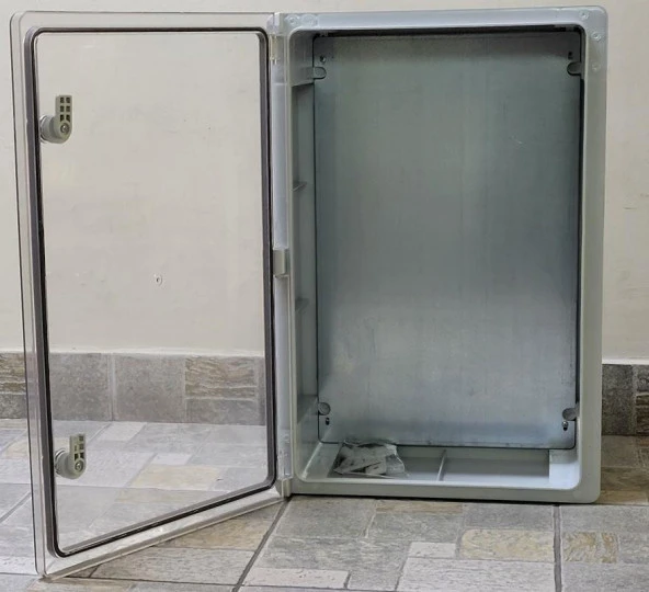 Çetsan 50x70x25 ABS Şeffaf Kapaklı Taban Saclı Pano ürün görseli 1