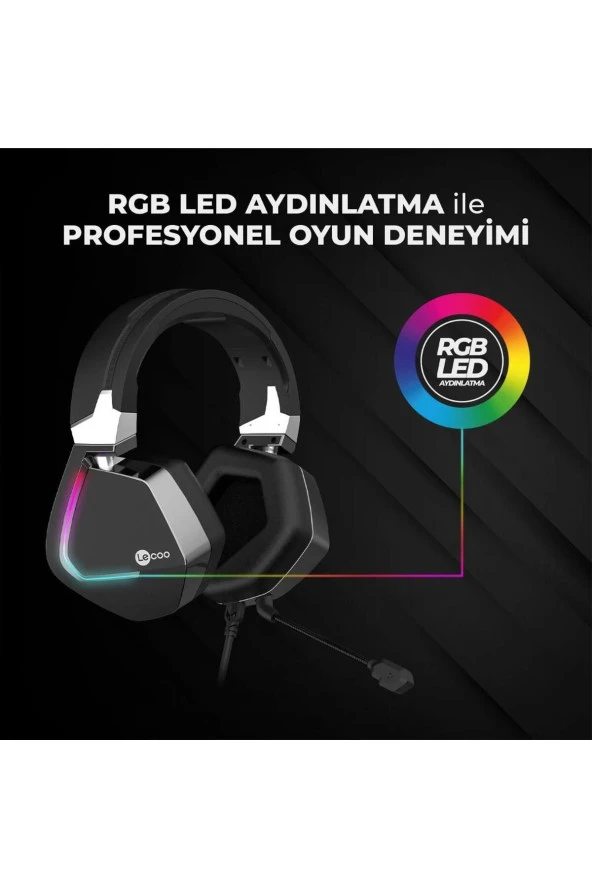 Lenovo Ht402 Kulak Üstü Rgb Gaming Oyuncu Kulaklığı 3.5mm Jack Usb ürün görseli 1