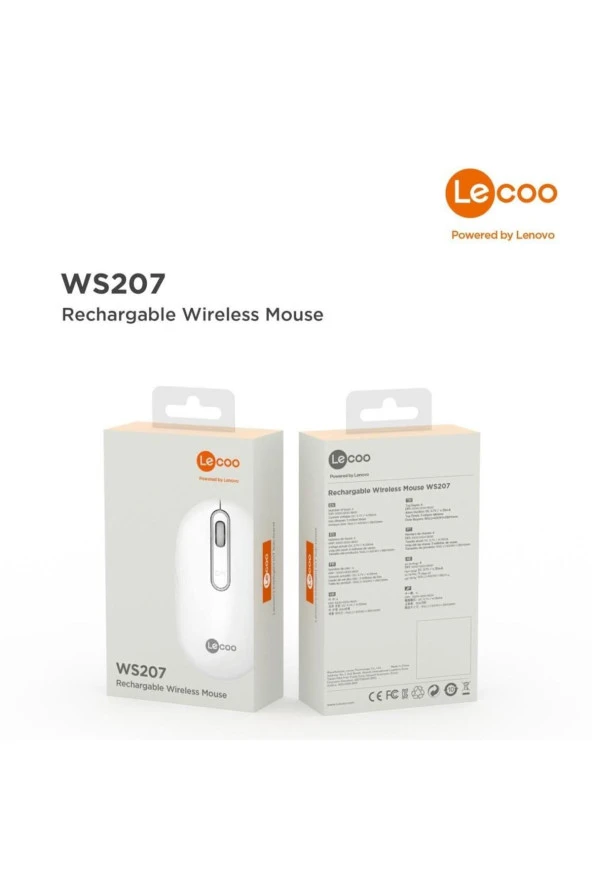 Lenovo Lecoo Ws207 Şarj Edilebilir Kablosuz Mouse Siyah ürün görseli 1