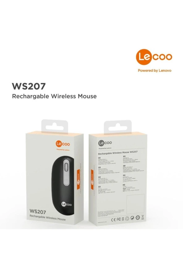 Lenovo Ws207 Şarj Edilebilir Kablosuz Mouse Beyaz ürün görseli 1