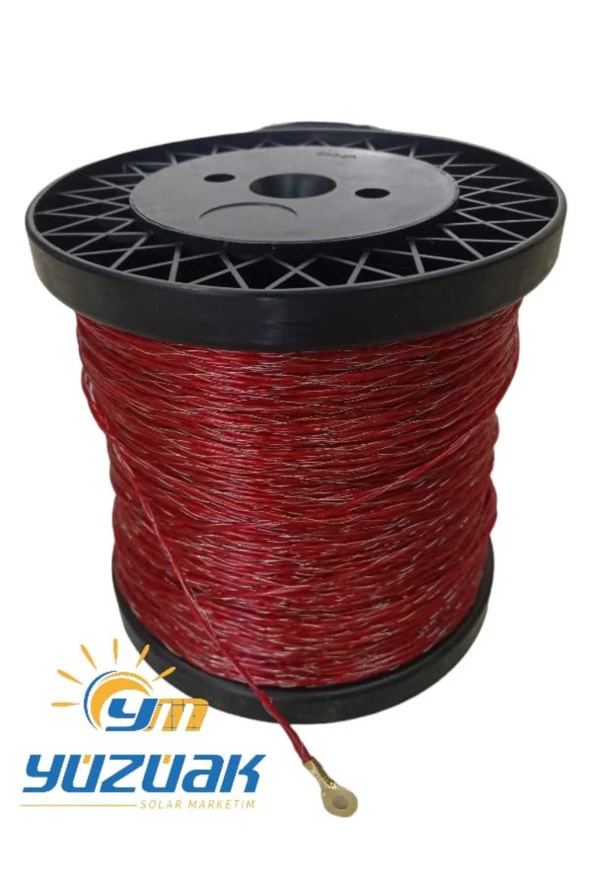 Elektrikli Çit İpi Paslanmaz Çift Sargılı, Makaralı 500 Metre Bordo ürün görseli 1