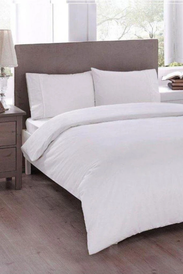 Çeyiz Diyarı Pure Çift Kişilik Nevresim Seti 200x200 Beyaz ürün görseli 1