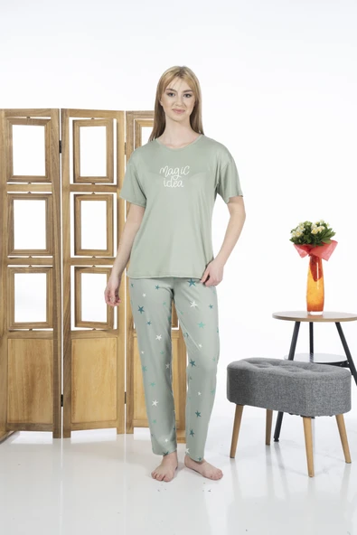 Estiva 24139 Magic İdea Kadın Kısa Kol Pijama Takımı ürün görseli 1