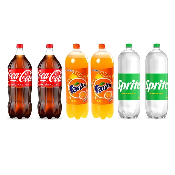Coca-Cola Fanta Sprite 2,5 lt 6 lı Karma Paket ürün görseli 1
