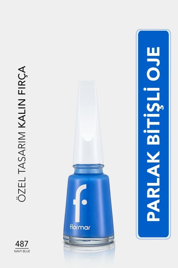 Nail Enamel Yüksek Pigmentli & Parlak Bitişli Oje Fne-487 Navy Blue ürün görseli 1