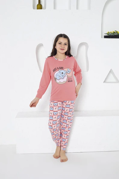 Estiva 24460 Kız Çocuk Uzun Kollu Pijama Takım ürün görseli 1