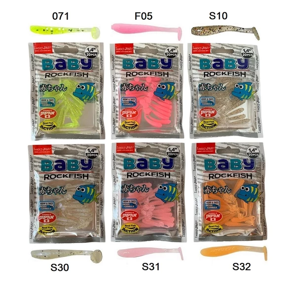 Lucky John Baby Rockfish 1.4'' (3.5 cm) 20'li Paket Lrf Silikon Yem ürün görseli 1