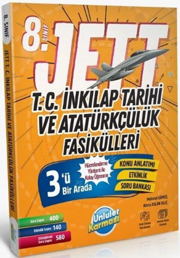 8. Sınıf T.C. İnkılap Tarihi ve Atatürkçülük JETT Soru Fasikülleri Ünlüler Karması ürün görseli 1