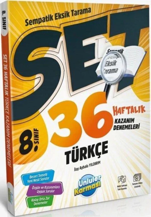 8. Sınıf Türkçe SET 36 Haftalık Kazanım Denemeleri Ünlüler Yayınları ürün görseli 1