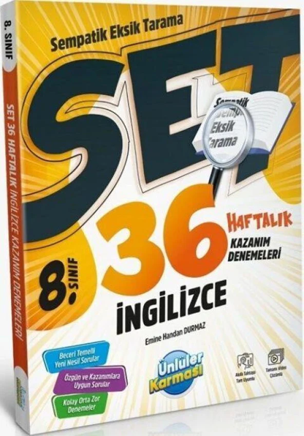 8. Sınıf İngilizce SET 36 Haftalık Kazanım Denemeleri Ünlüler Yayınları ürün görseli 1