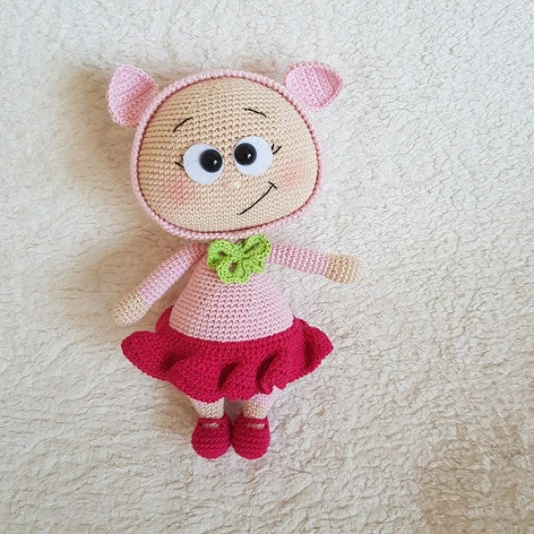 Pig Kostümlü Bonnie Amigurumi Organik Oyuncak ürün görseli 1