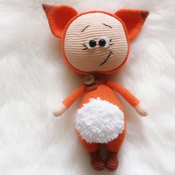Fox Bonnie Amigurumi Organik Oyuncak ürün görseli 1
