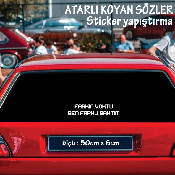 farkın yoktu atarlı ukala türkçe şarkı anlamlı sözler - cam yazıları sticker etiket yapıştırma ürün görseli 1