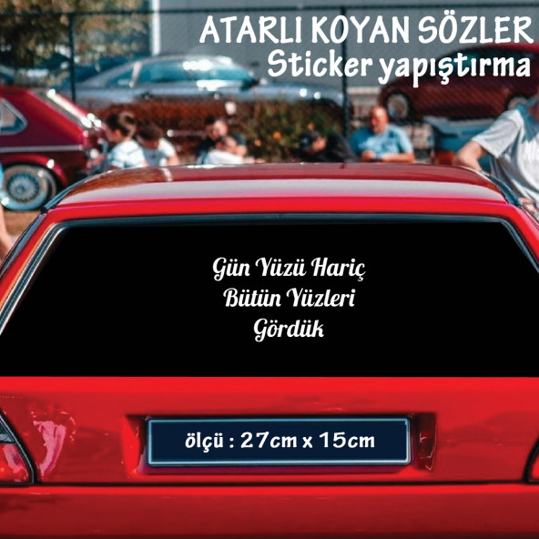 bütün yüzleri gördük atarlı ukala türkçe şarkı anlamlı sözler - cam yazıları sticker etiket yapıştırma ürün görseli 1