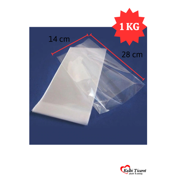 Bakkaliye Torbası 1 Kg Şeffaf Naylon Torba 0,5'lik(YARIMLIK) 14x28 Cm Bakliyat Torbası Kalın Poşet ürün görseli 1