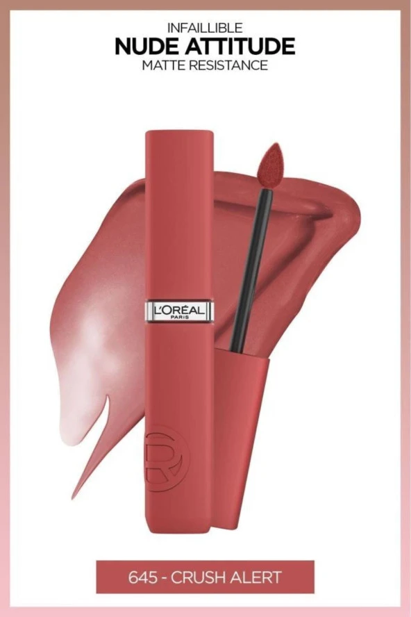 L'oreal Paris Infaillible Matte Resistance Likit Mat Ruj - 645 Crush Alert ürün görseli 1