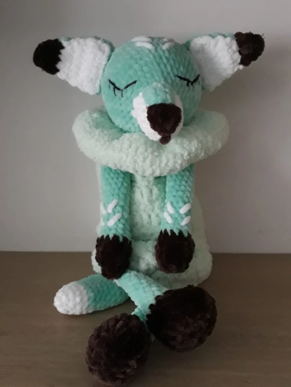 Uykucu Tilki Oyun Arkadaşı Amigurumi Organik Oyuncak ürün görseli 1