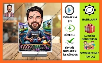 Oyun Kurdu Karikatür Biblo,Sevgiliye Hediye,Doğum Günü Hediyesi ürün görseli 1