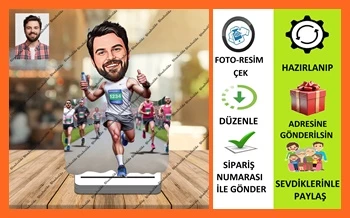 Şampiyon Sporcu Karikatür Biblo,Sevgiliye Hediye,Doğum Günü Hedi ürün görseli 1