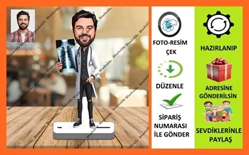 Radyolog Karikatür Biblo,Sevgiliye Hediye,Doğum Günü Hediyesi ürün görseli 1