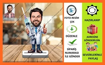 Sağlık Görevlisi Karikatür Biblo,Sevgiliye Hediye,Doğum Günü Hed ürün görseli 1
