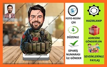 Özel Harekat Uzmanı Karikatür Biblo,Sevgiliye Hediye,Doğum Günü ürün görseli 1