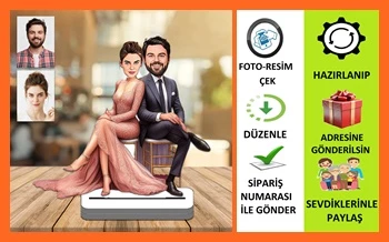 Karı Koca Karikatür Biblo,Sevgiliye Hediye,Doğum Günü Hediyesi ürün görseli 1