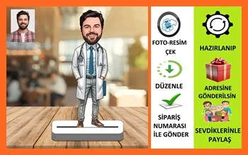 Doktor Karikatür Biblo,Sevgiliye Hediye,Doğum Günü Hediyesi ürün görseli 1