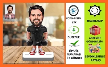 Halterci Karikatür Biblo,Sevgiliye Hediye,Doğum Günü Hediyesi ürün görseli 1