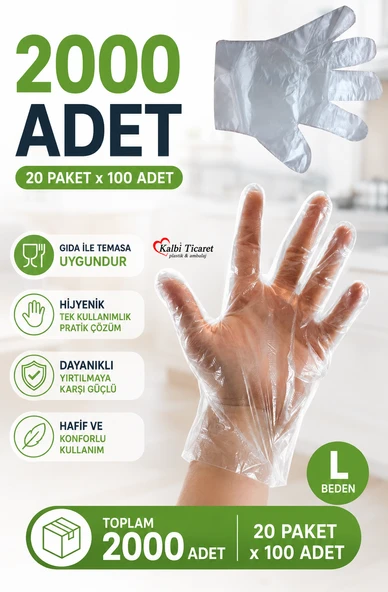 Şeffaf Eldiven 2000 Adet Hışır Poşet Eldiven Kullan At Tek Kullanımlık Eldiven ürün görseli 1