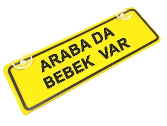 Arabada Bebek Var Sök-Tak Pratik yeni nesil Sarı Dekor Plaka ürün görseli 1