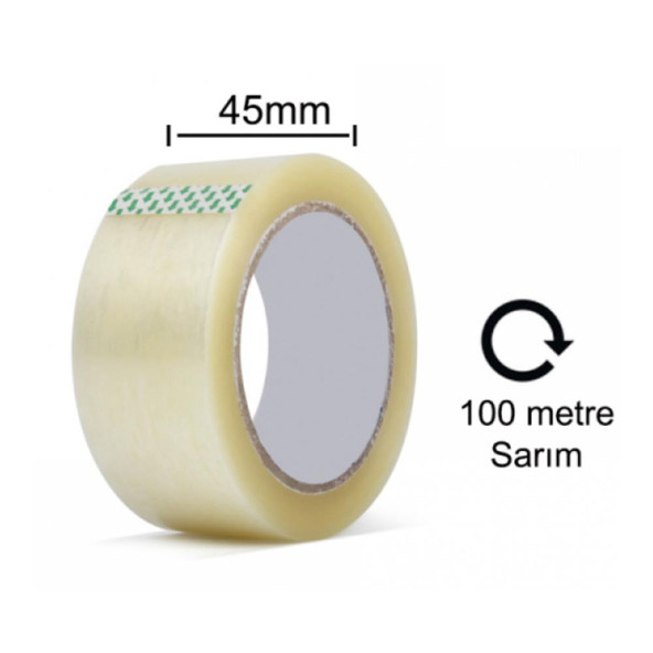 Koli Bandı Şeffaf 45 Mm X 100 Metre 1 Adet ürün görseli 1