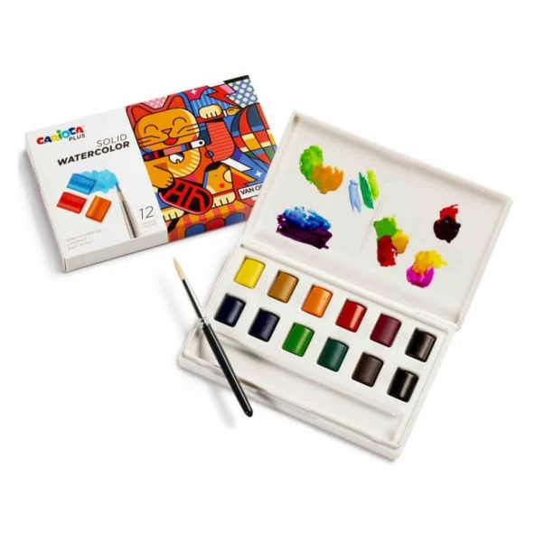 Carioca Plus Tablet Sulu Boya 12 Renk (Fırçalı) ürün görseli 1