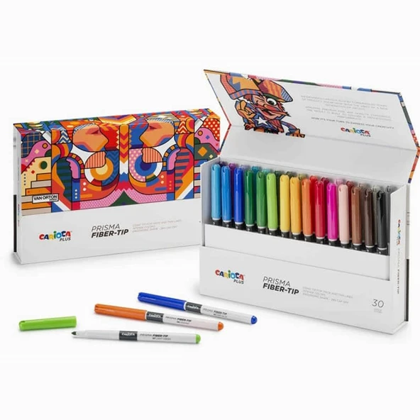 Carioca Plus Prisma Fiber Uçlu Keçeli Boya Kalemi 30'lu ürün görseli 1