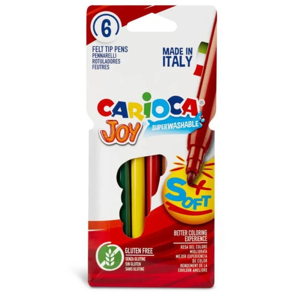 Carioca Joy Süper Yıkanabilir Keçeli Boya Kalemi 6 Renk ürün görseli 1