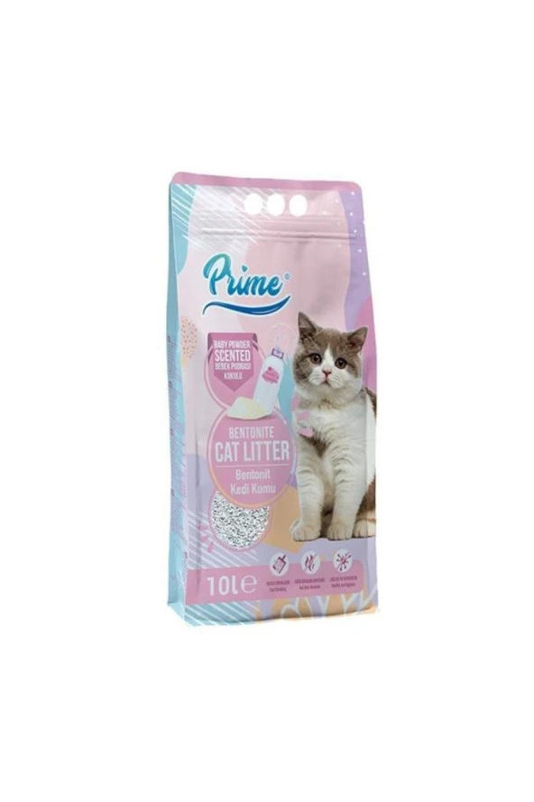 Prime İnce 10 Lt Pudralı Bentonit Kedi Kumu ürün görseli 1