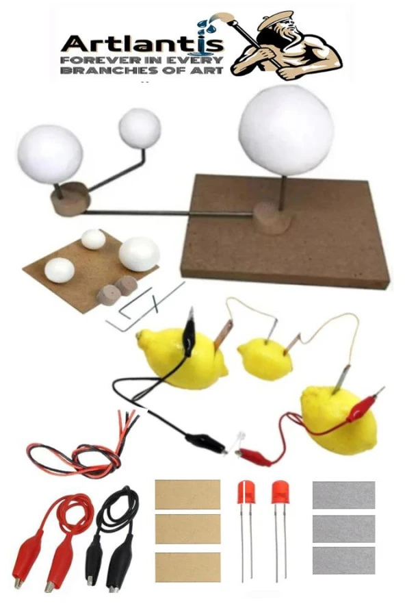 Dünya Güneş Ay Deney Seti ve Limon Deney Seti 1 Paket Proje Tasarım Okul Deney Seti ürün görseli 1