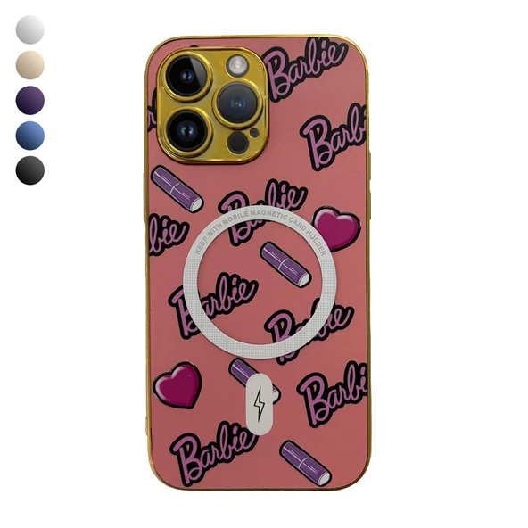 iPhone 14 Pro Max Barbie Seri Magsafe Uyumlu Kamera Korumalı Silikon Kapak ürün görseli 1