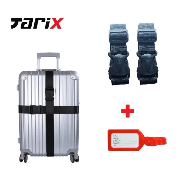 tarix 2 adet Siyah Valiz kemeri + 1 adet Kırmızı valiz etiketi ürün görseli 1