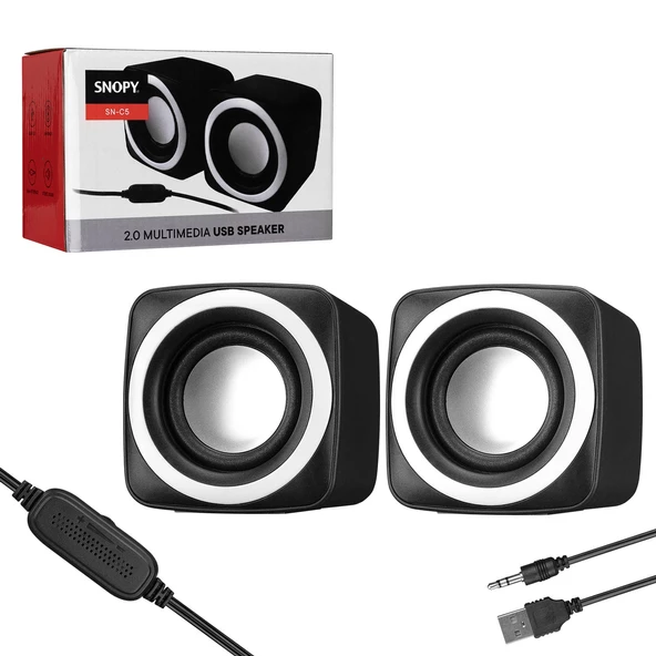 SES SİSTEMİ PC 1+1 USB 3.5MM JACK SNOPY SN-C5 ürün görseli 1