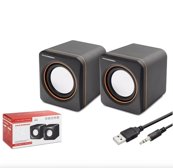 SES SİSTEMİ PC 1+1 USB 3.5MM JACK HADRON HD-6049 ürün görseli 1